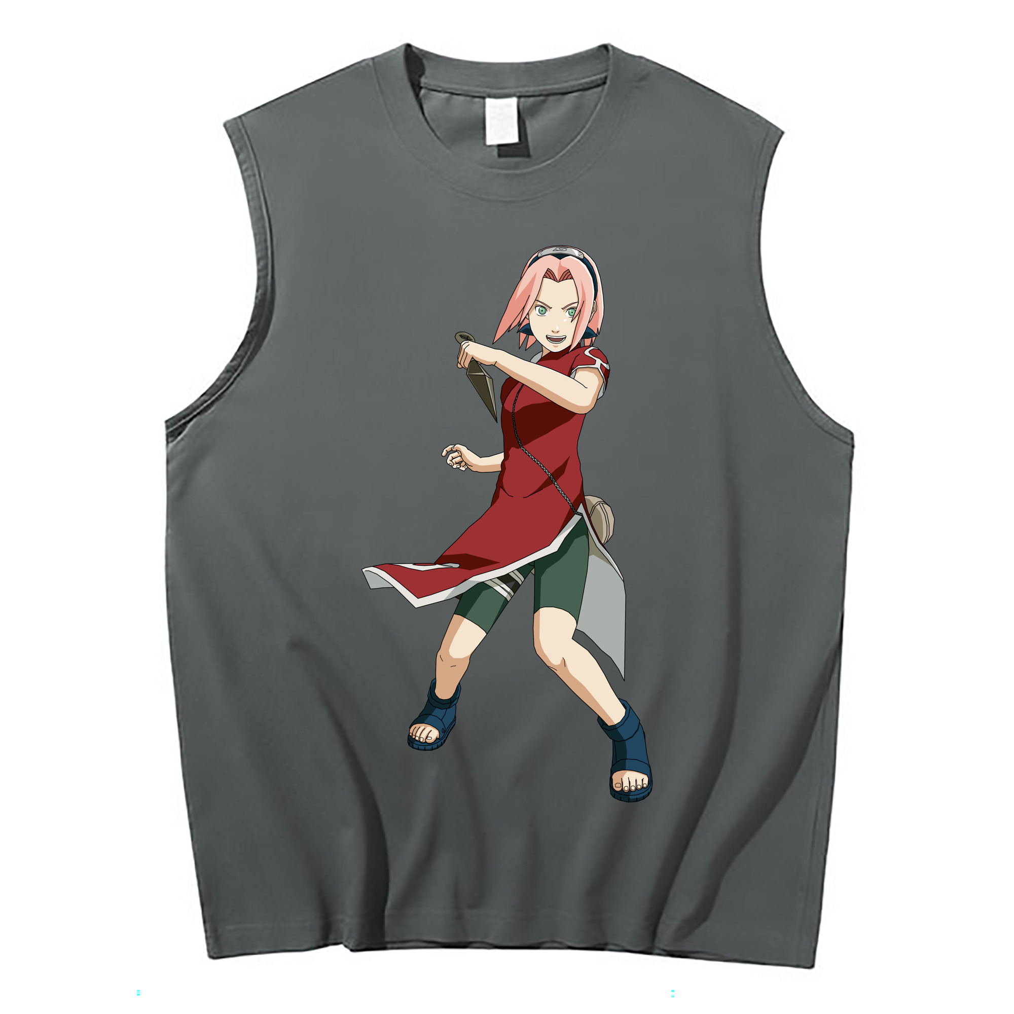 （画像用） NARUTO -ナルト- 春野サクラ Haruno Sakura コットン100％タンクトップ（フロントプリント）